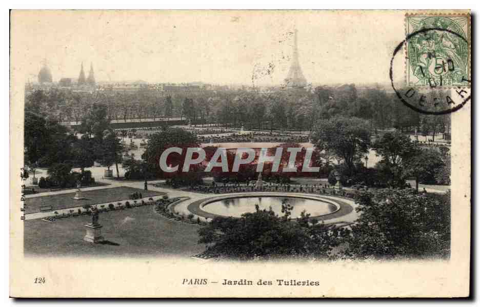CPA Paris Jardin Des Tuileries Tour Eiffel