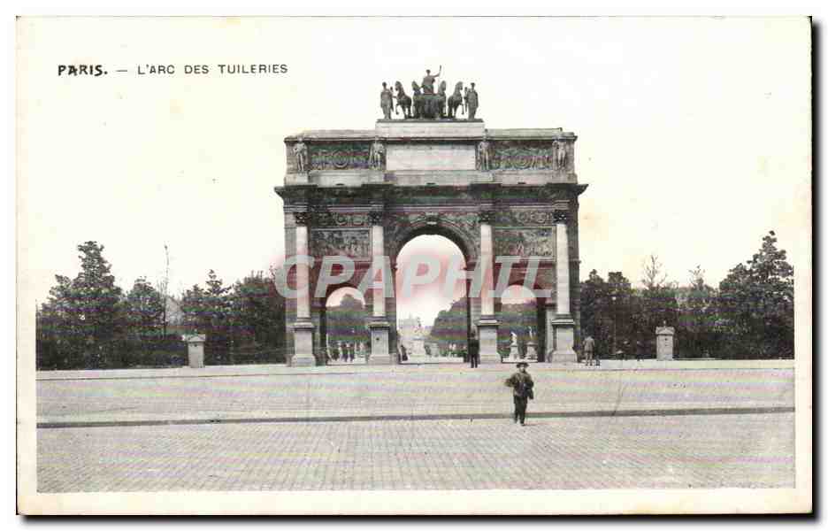 CPA Paris L'arc Des Tuileries Louvre