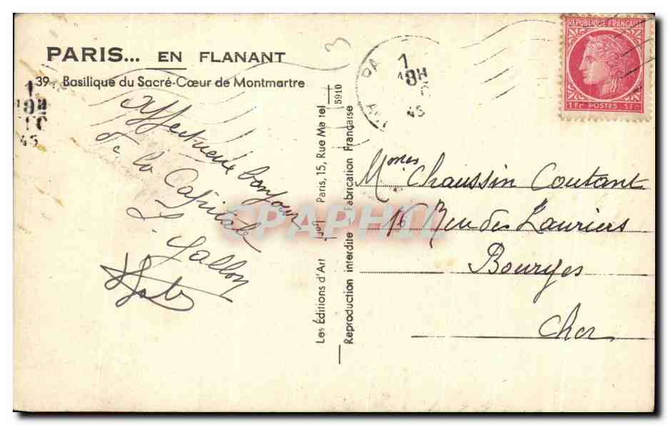 Basilique du Sacré-Cœur — Montmartre — Les Éditions d'Art — Rückseite