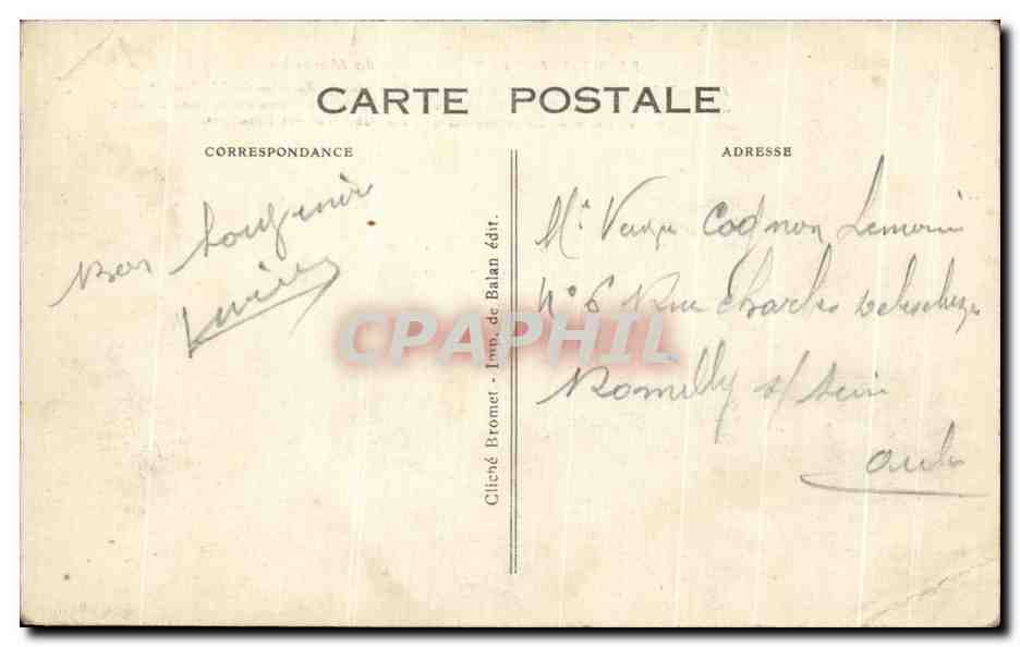 CPA Saint Walfroy Ruines du Monastere Au foud le presbytere construit construit par Rondeau Tous La Direction De — Verso