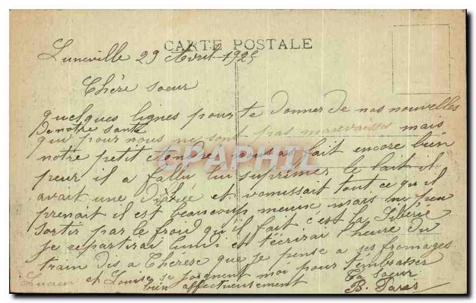CPA Luneville Le Chateau Cote des Bosquets — Verso