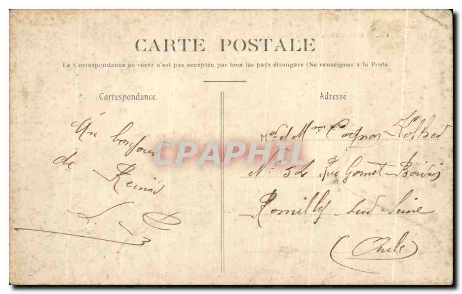 Reims — Place Amélie Double — éditeur inconnu, n° 136 — Verso