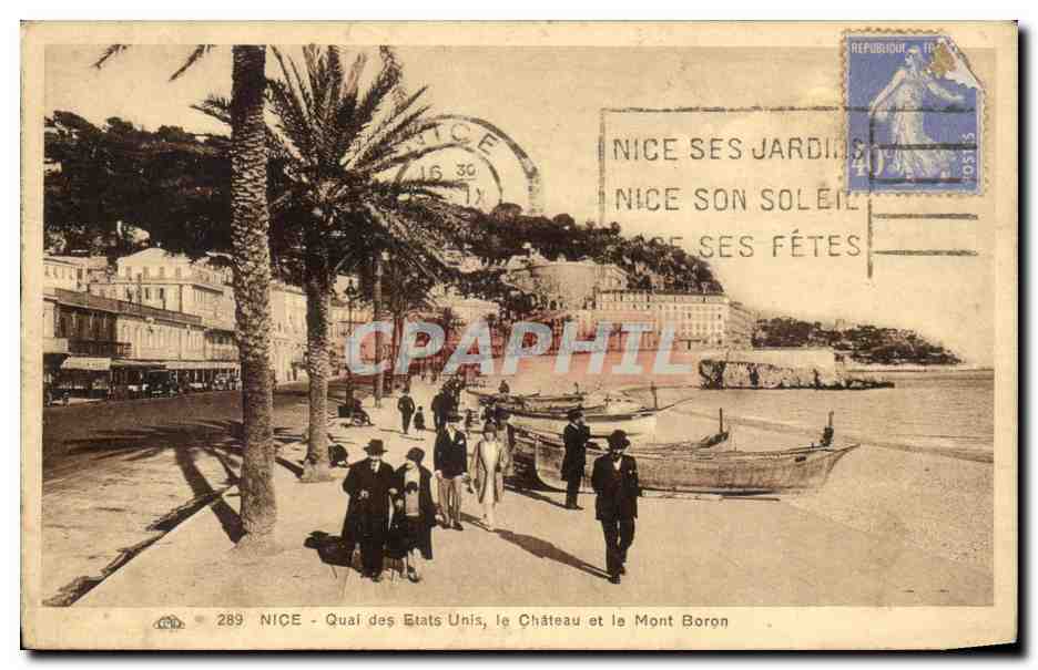 CPA Nice Qual des Etats Unis le Chateau et la Mont Boron