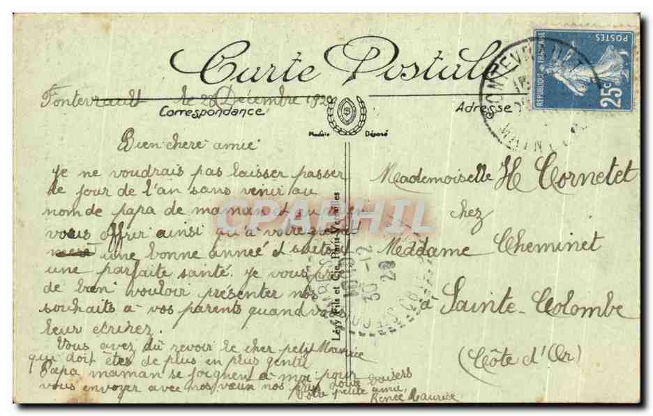 CPA Fontevrault l'Aucienne Abbaye du Tour d Evrault  — Rückseite