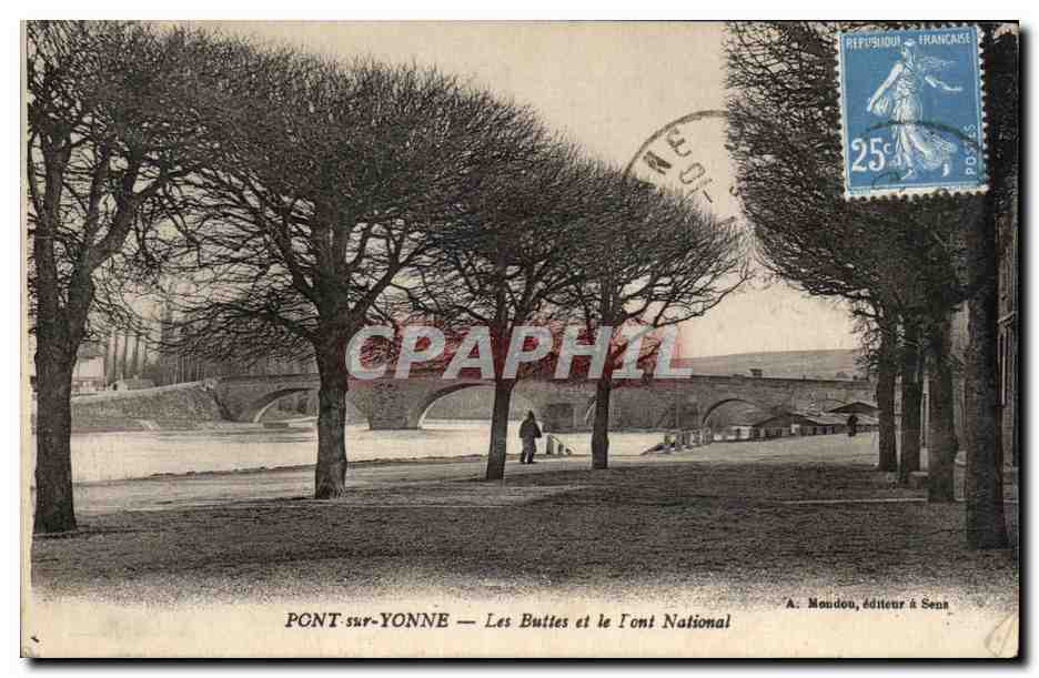 CPA Pont sur Yonne Les Buttes et le Font National
