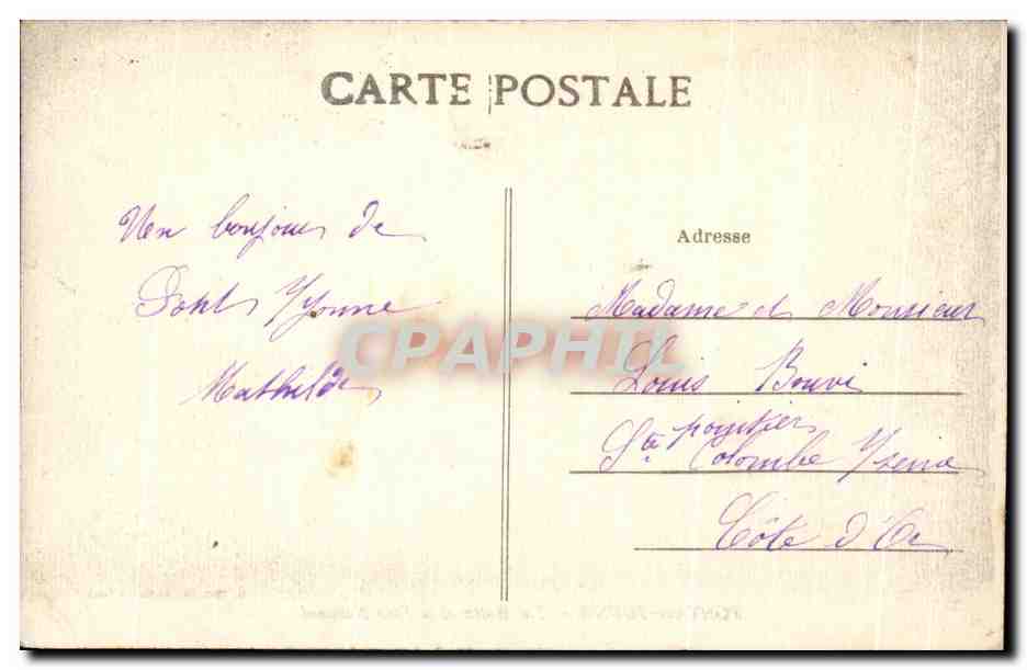 CPA Pont sur Yonne Les Buttes et le Font National — Back