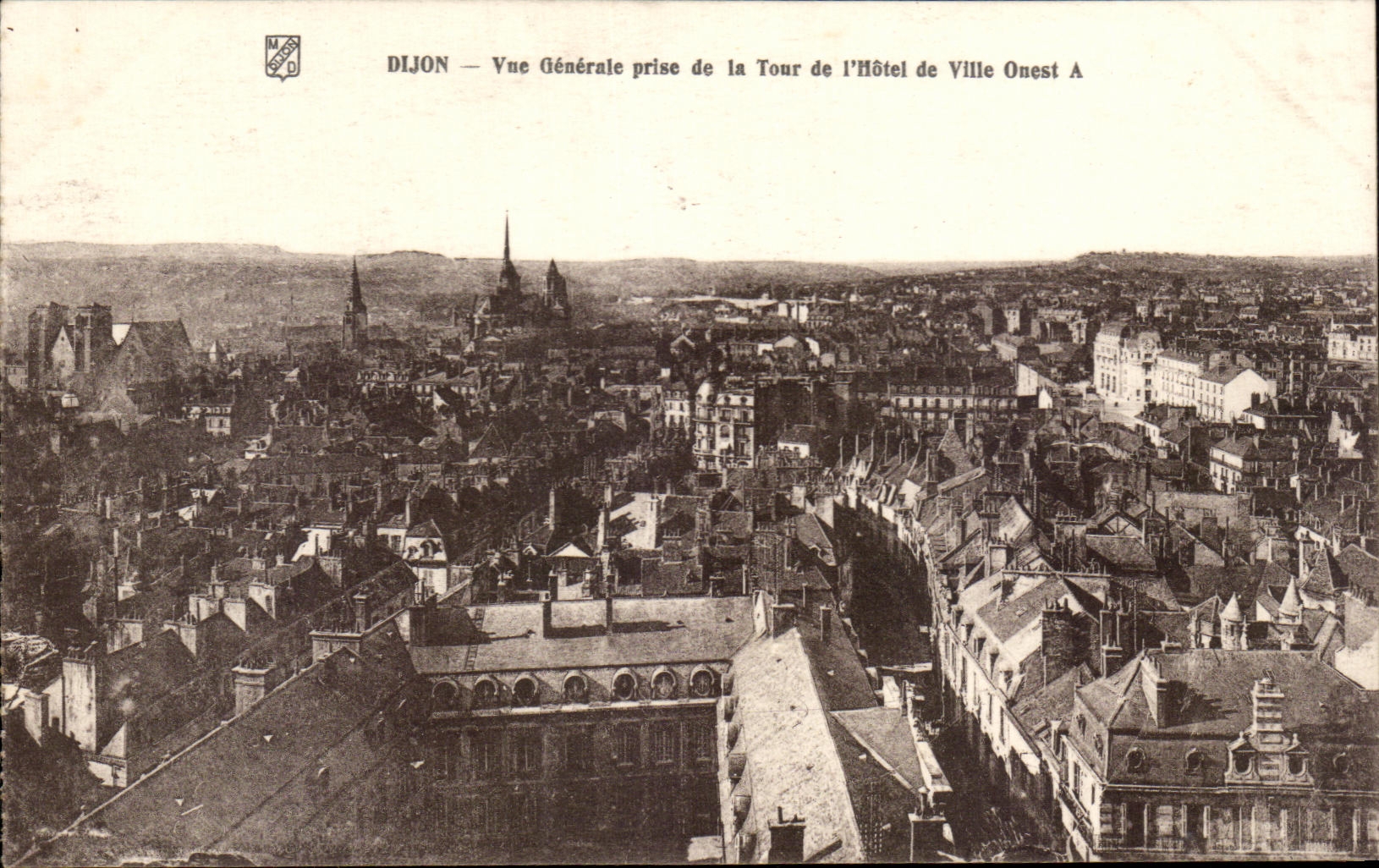 CPA Dijon Vue Generale prise de la Tour de I'Hotel de Ville Ouest