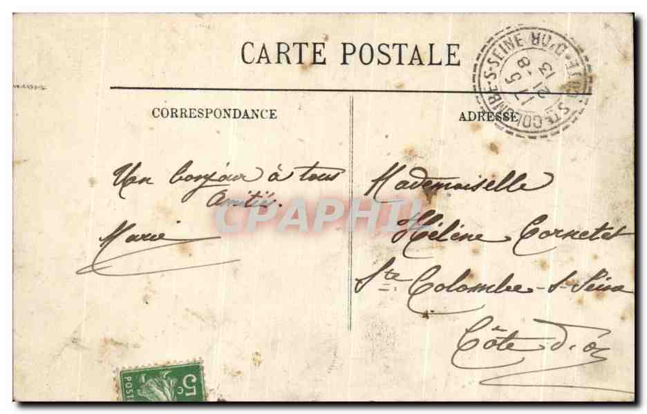 CPA Dijon Vue generale de la Place Darcy — Rückseite