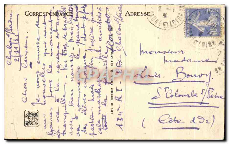 CPA Chalon Sur Saone Monument De La Defense Moreau Vauthier Militaria  — Rückseite