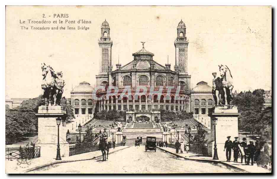 CPA Paris Le Trocadero et le Pont d'Iena The trocadero and the lena Bridge