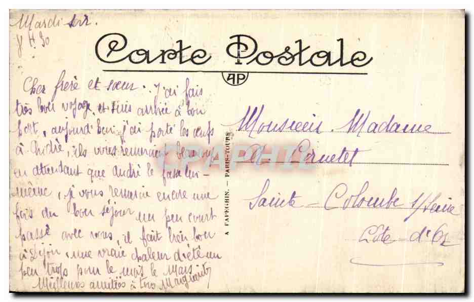 Paris — Basilique du Sacré-Cœur avec l'Escalier Monumental — éditeur Paris — Rückseite