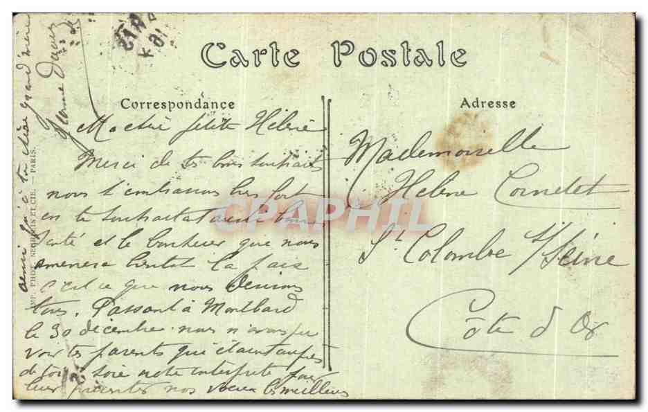 CPA Paris Perspective des Boulevards Bonne Nouvelle et Poissonniere Bus Autobus — Rückseite