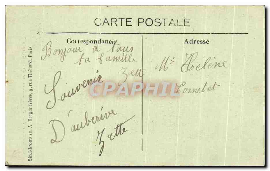 CPA Auberive Porte d'Honneur de la Colonie Penitentiaire Prison — Rückseite