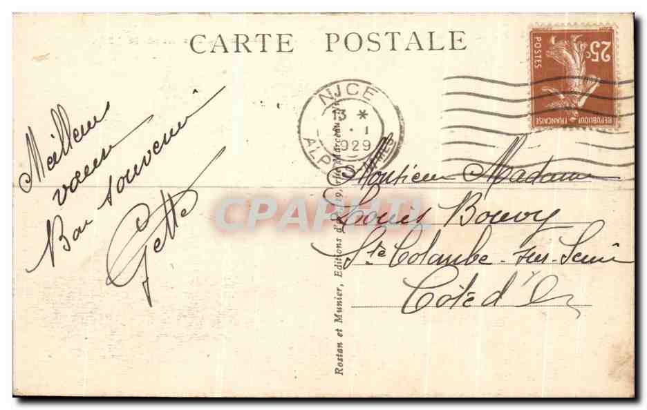 CPA Nice La Jetee Promenade et la Promenade des Anglais — Rückseite