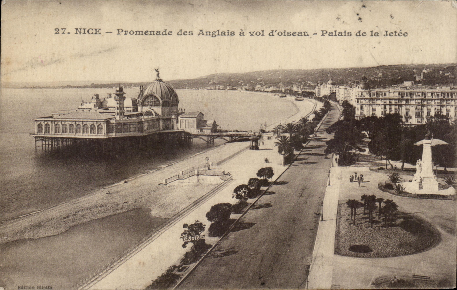CPA Nice Promenade des Anglais a vol d'oisean Palais de la Jetee