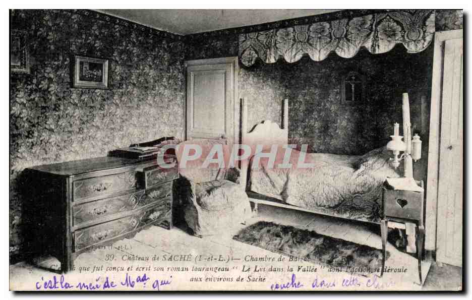 CPA Chateau de Sache Chambre de Balzac
