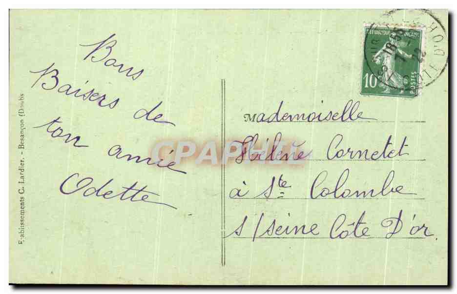 CPA Is sur Tille Place de I'Hotel de Ville — Rückseite