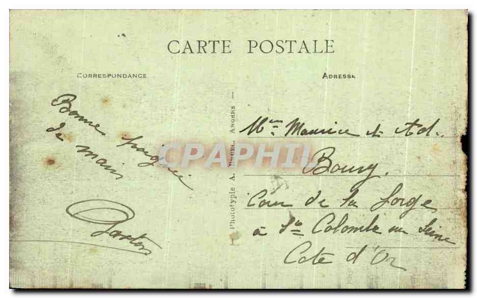 CPA Angers Un joli coin de Reculee sur la Maine St Louis Peniche  — Back