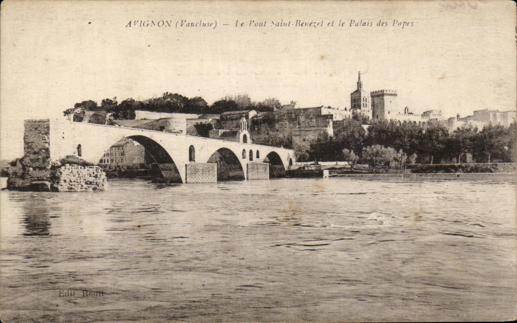 CPA Avignon Le Pont Saint Benezet et le Palais des Papes