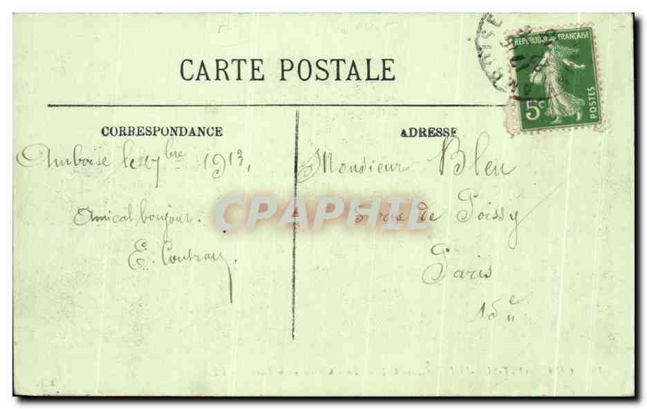CPA Chaumont Sur Loire Le Chateau Et Le Parc — Rückseite