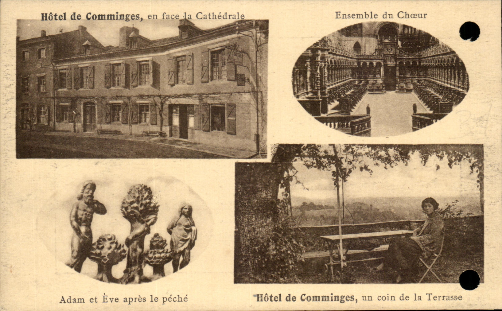 CPA Hotel de Comminges en face la Cathedrale Adam et Eve