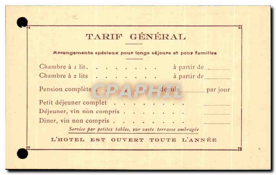 CPA Hotel de Comminges en face la Cathedrale Adam et Eve — Verso