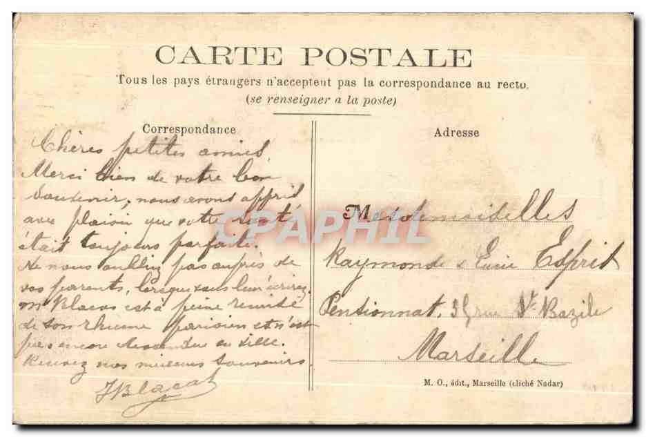 CPA Marseille Exposition Coloniale Porte d'Annam 1906 Elephant  — Rückseite