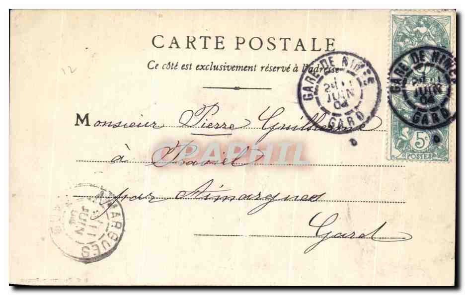 Gardian et son cheval à Camargue — B. F. Chalon-sur-Saône, n°10 — Achterkant