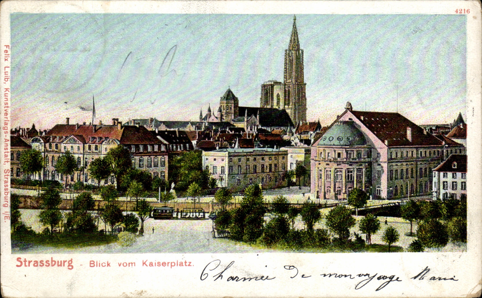 CPA Strassburg Blick Vom Kaiserplatz