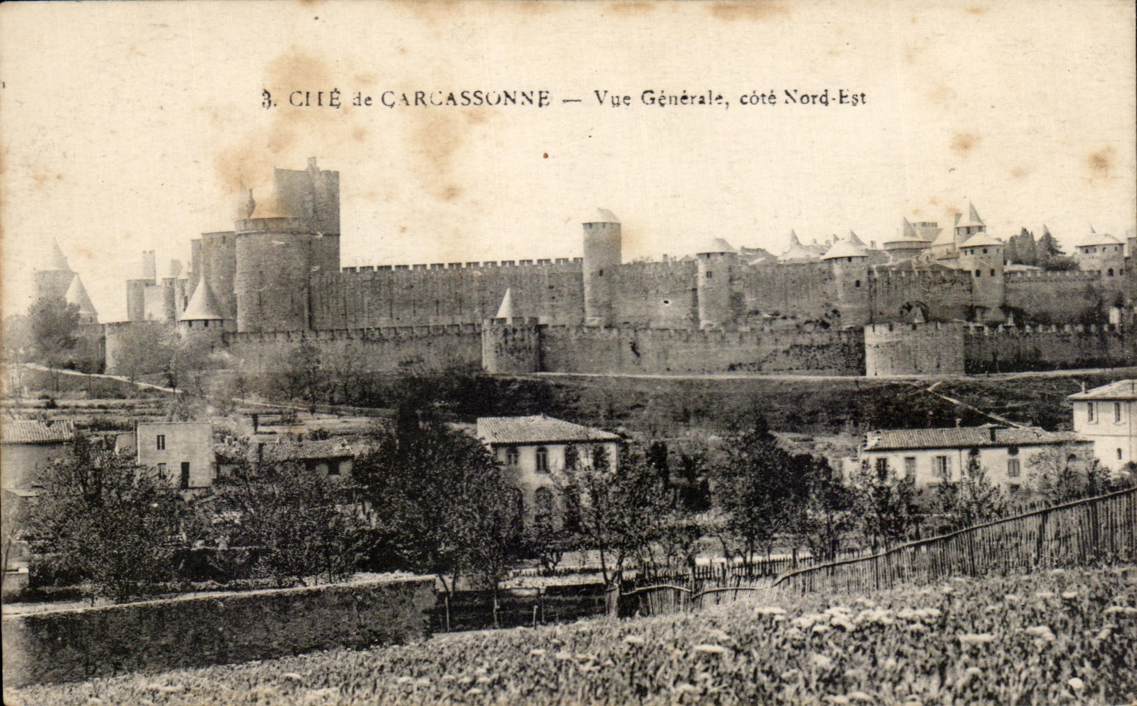 CPA Cite De Carcassonne Vue Generale Cote Nord