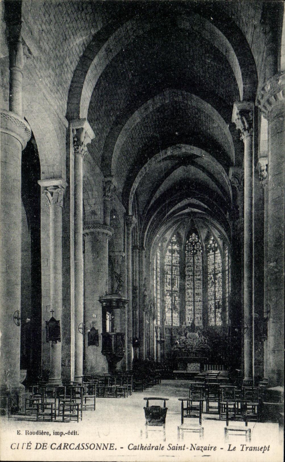 CPA Cite De Carcassonne Cathedrale Saint