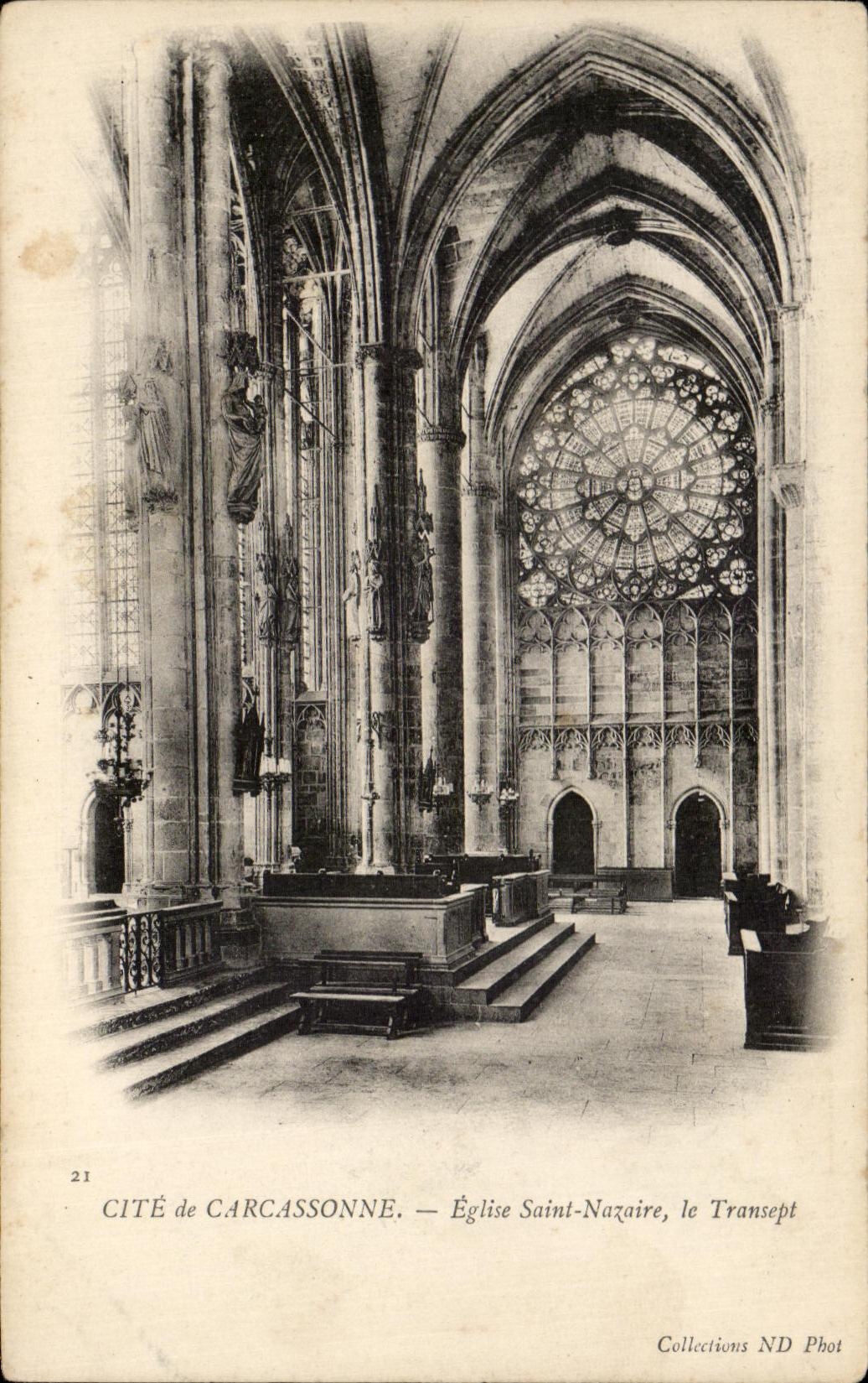 CPA Cite De Carcassonne Eglise Sainl Nazaire Le Transept
