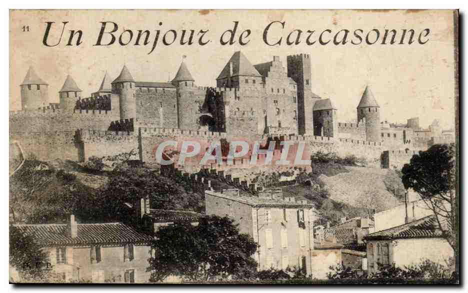 CPA Un Bonjour De Carcassonne