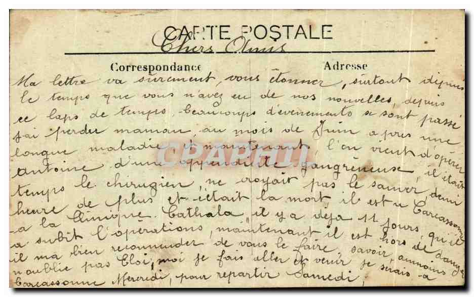 CPA Un Bonjour De Carcassonne — Verso