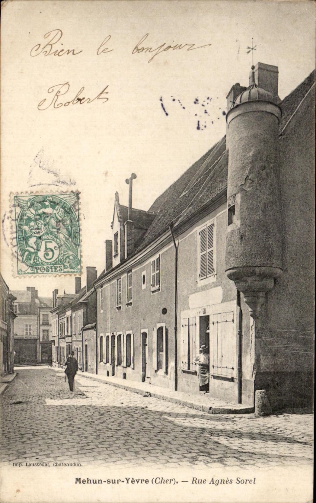 Mehun-sur-Yèvre (Cher) — Straße Agnès Sorel — imp. Laussedat, Châteaudun