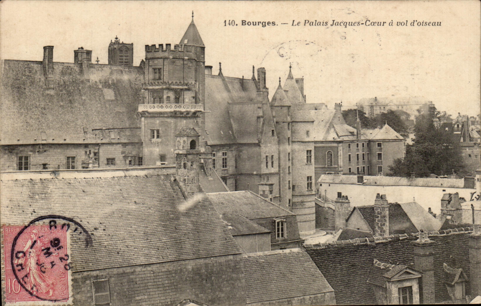 CPA Bourges Le Palais Jacques Coeur a vol d'oiseau