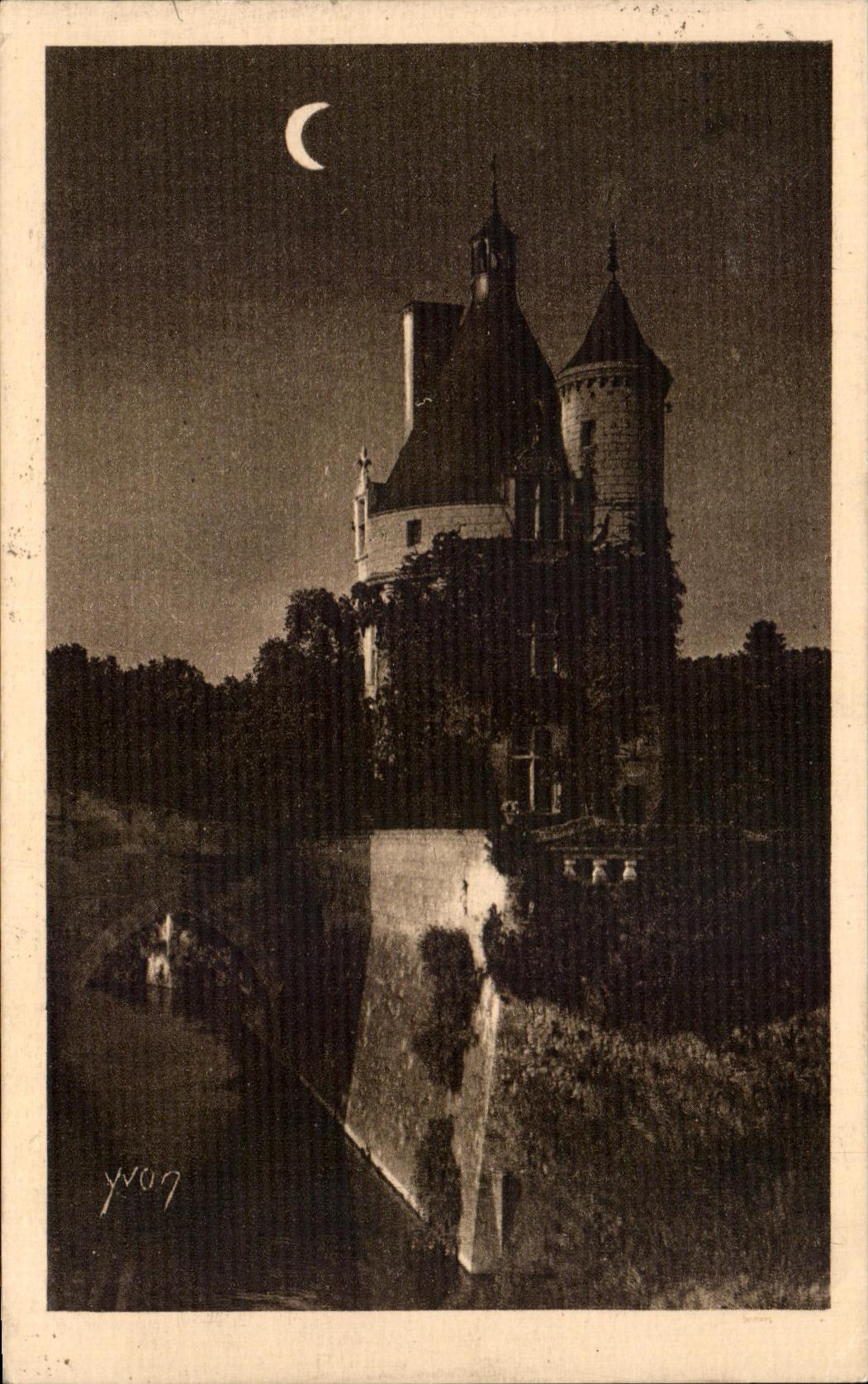 CPA Chenonceaux Clair de Lune