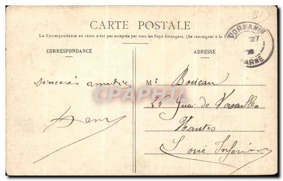CPA La Champagne Chatillon sur Marne Ruines du Chateau — Back