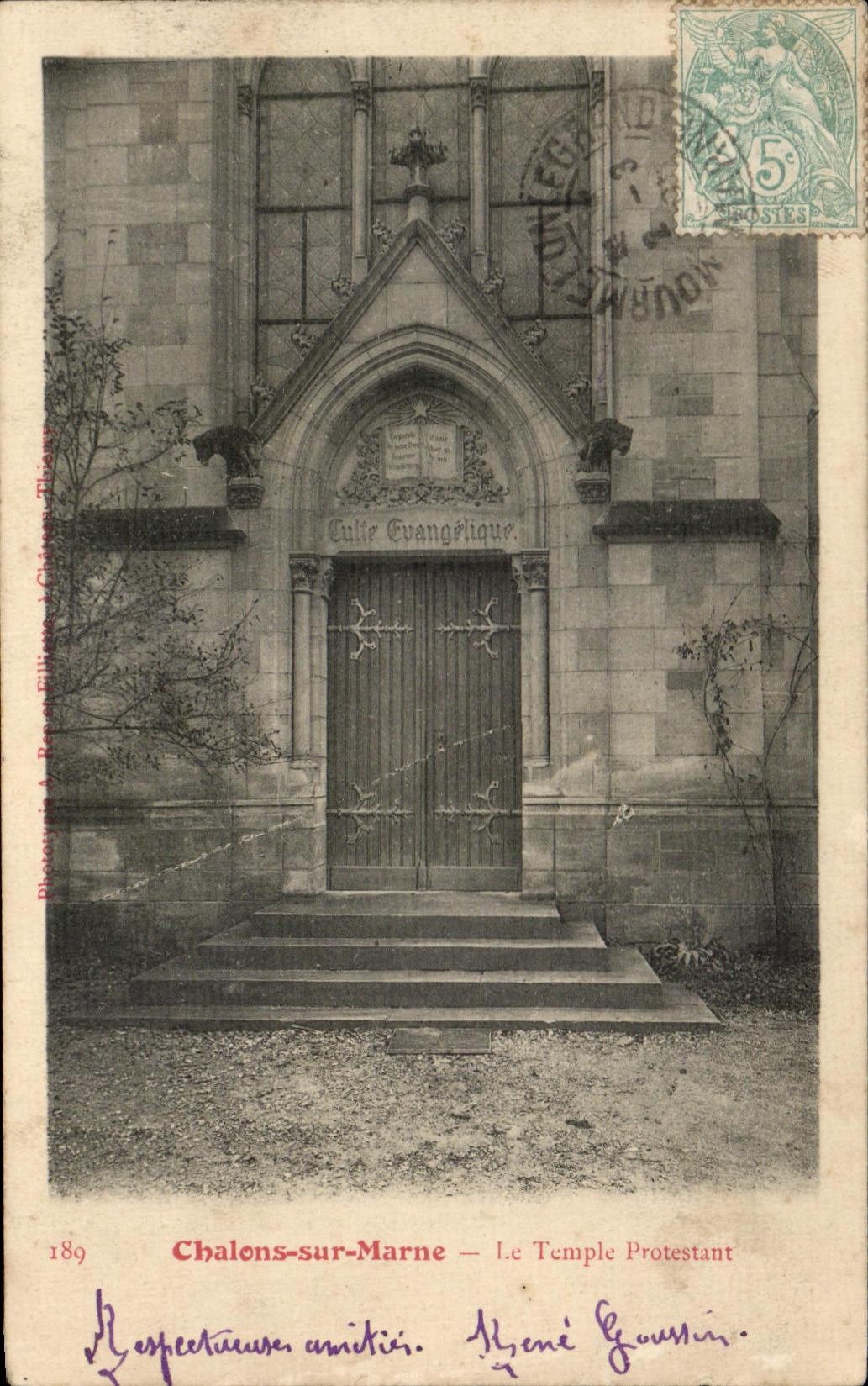 CPA Chalons Sur Marne Le temple Protestant