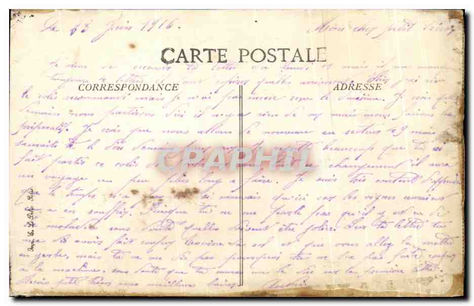 CPA Reims Archeveche Cheminee salle des Rois avant le Bombardement — Verso