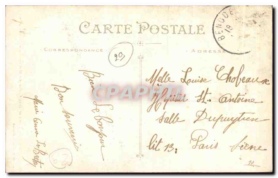 CPA Quimper Interiiur de la Cathedrale St Corentin La Grande nef — Rückseite