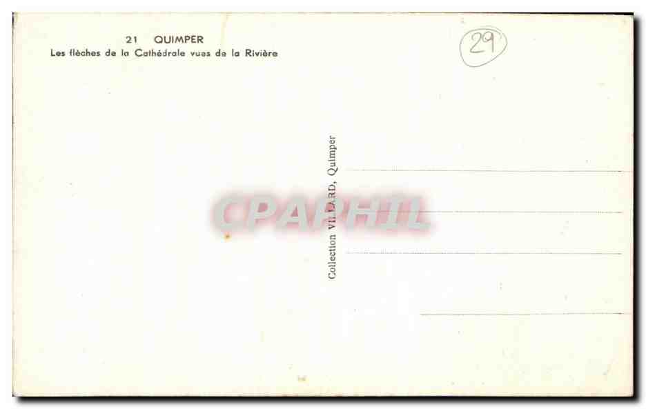CPA Quimper Les Fleches de la Cathedrale Vues de la Riviere — Rückseite