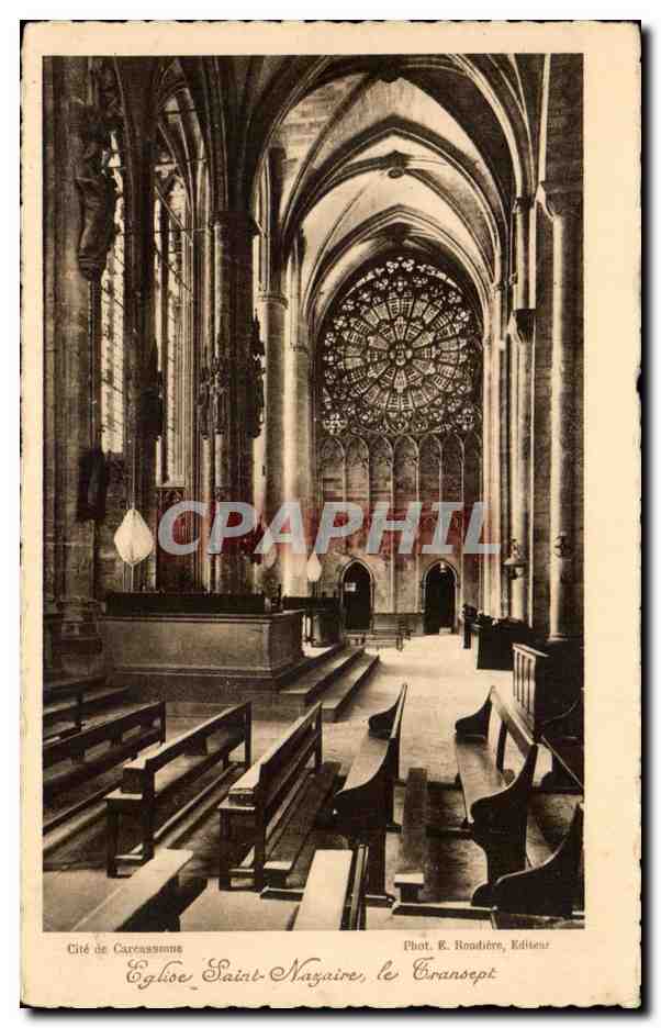 CPA Carcassonne Saint Nazaire le transept