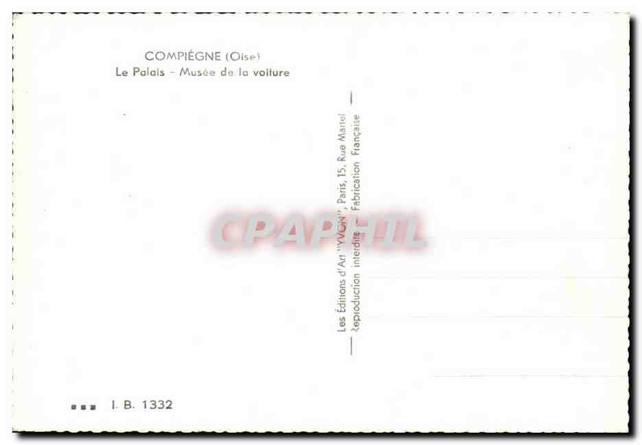 CPA Compiegne Le Palais Musee de la Voilure — Rückseite