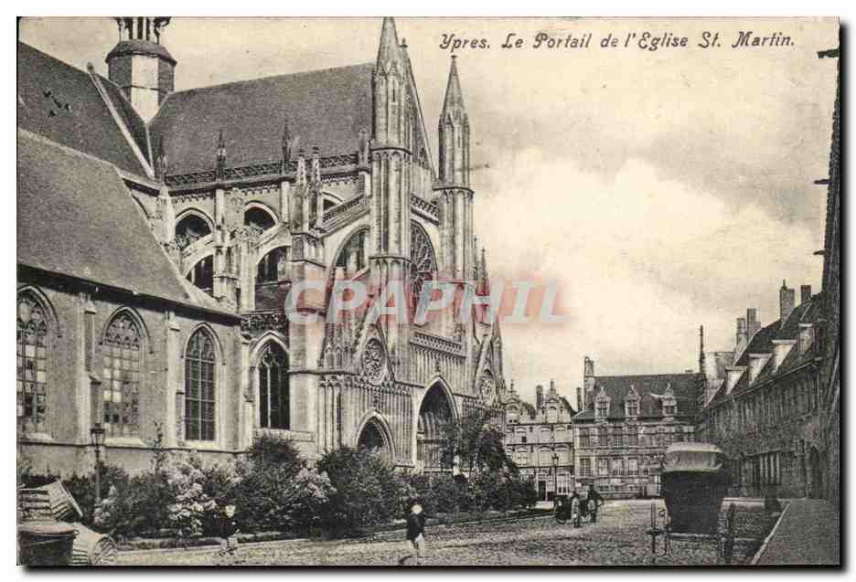CPA Ypres Le portail de l'Eglise St Martin