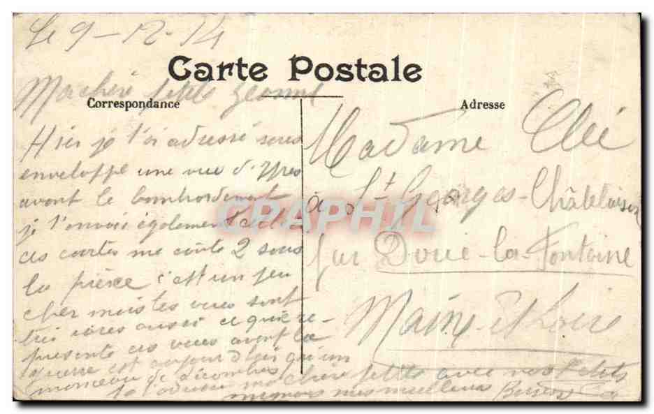 CPA Ypres Le portail de l'Eglise St Martin — Rückseite