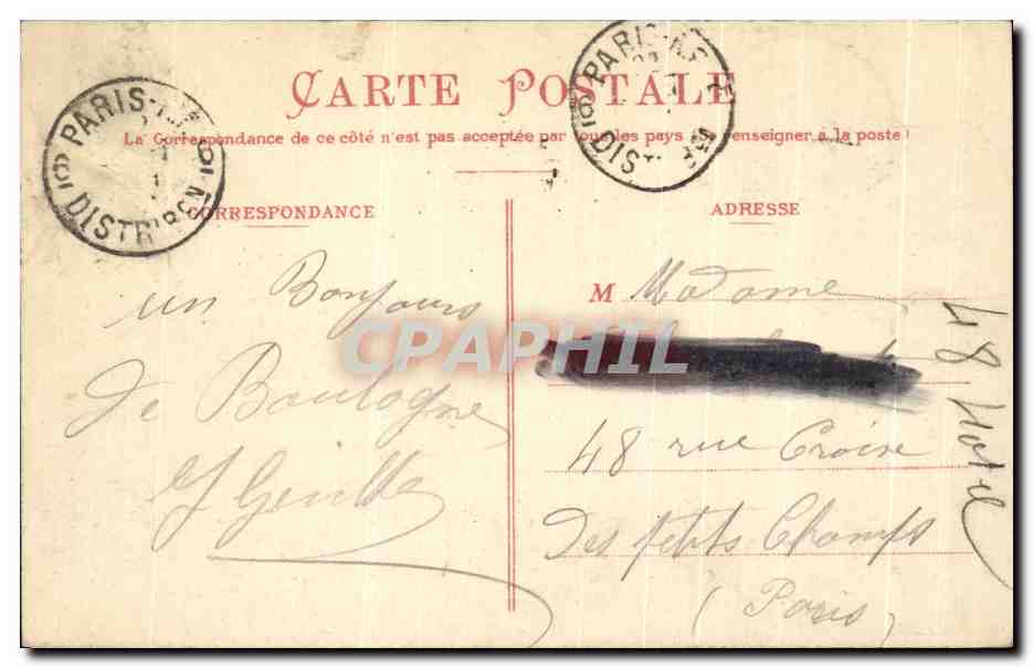 CPA Boulogne Sur mer Digue Ste Beuve Marine parade — Rückseite