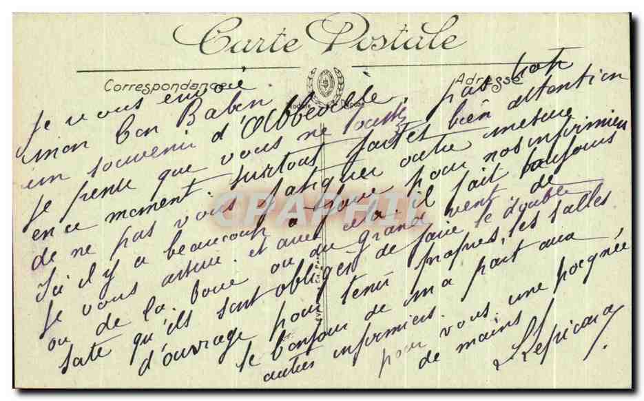 CPA Abbeville La place de l'Amiral Courbet et l'Eglise St vulfran — Rückseite