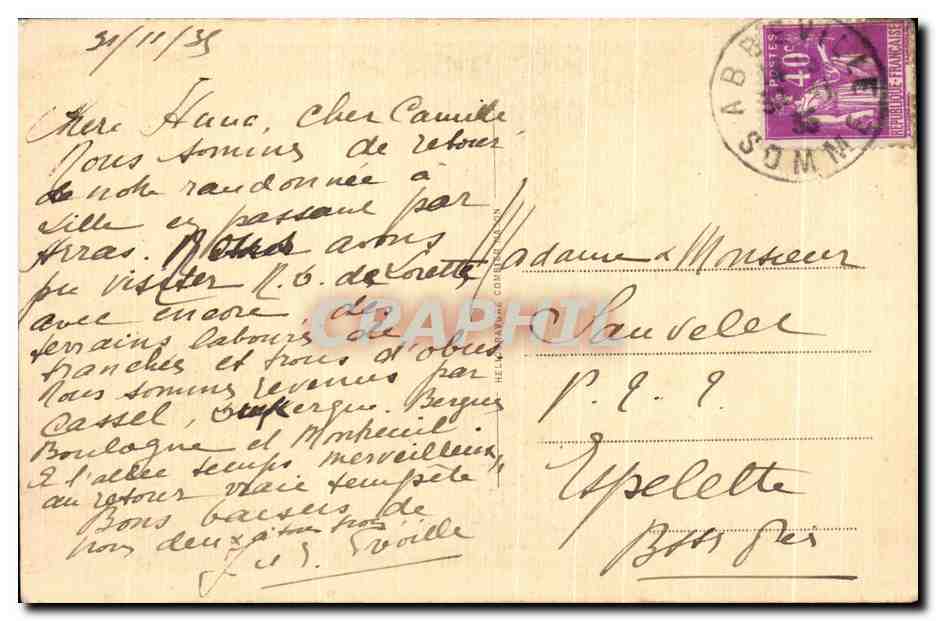 CPA Abbeville Rue du pont aux Brouettes Chaussures Vatin  — Rückseite