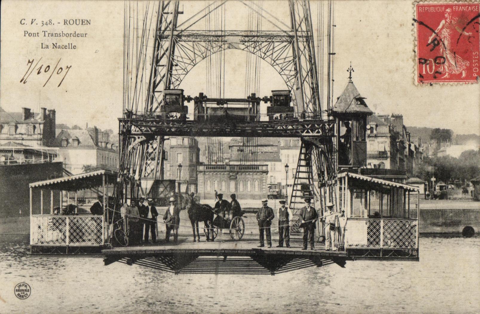 CPA Rouen Pont Tranbordeur La Nacelle